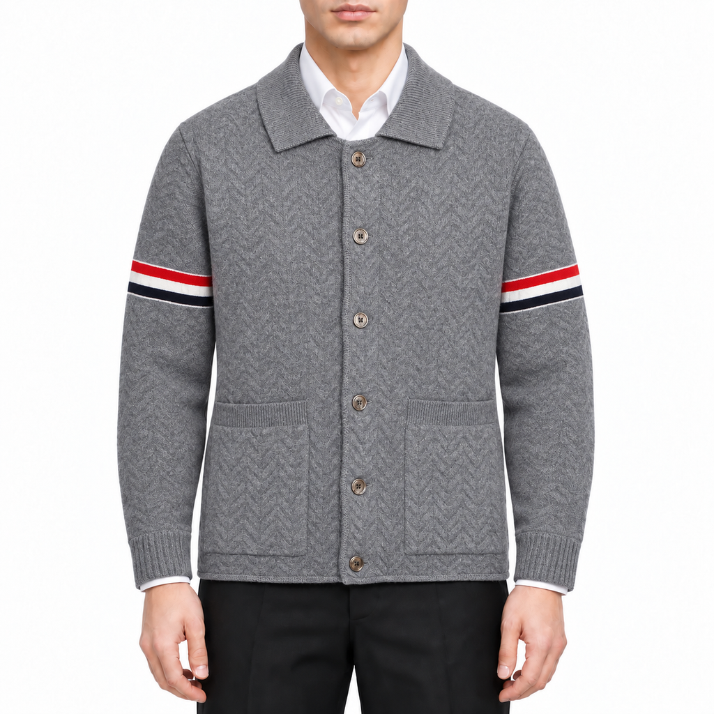 Unisex Herringbone Cardigan Jacket | Thom Browne