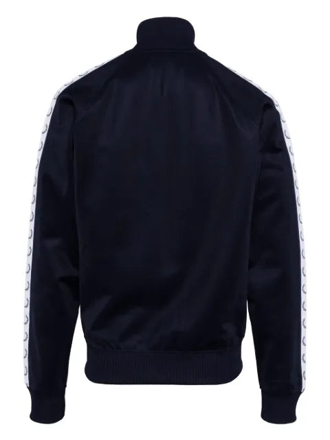 Fred Perry wreath-embroidered logo-tape track jacket