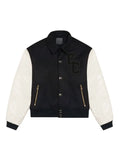 PLACE OF ËLMS debossed embroidered varsity jacket