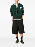 AMI Paris green alpaca cardigan with Ami de Coeur