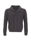 Gran Sasso cable-knit shawl-collar sweater