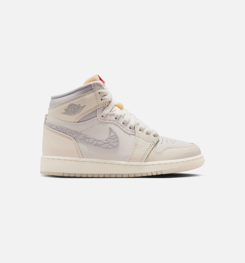 Air Jordan 1 Retro High OG Sail Grade School Lifestyle Shoe - Sail/University Red/Pale Ivory/Coconut Milk/Phantom
