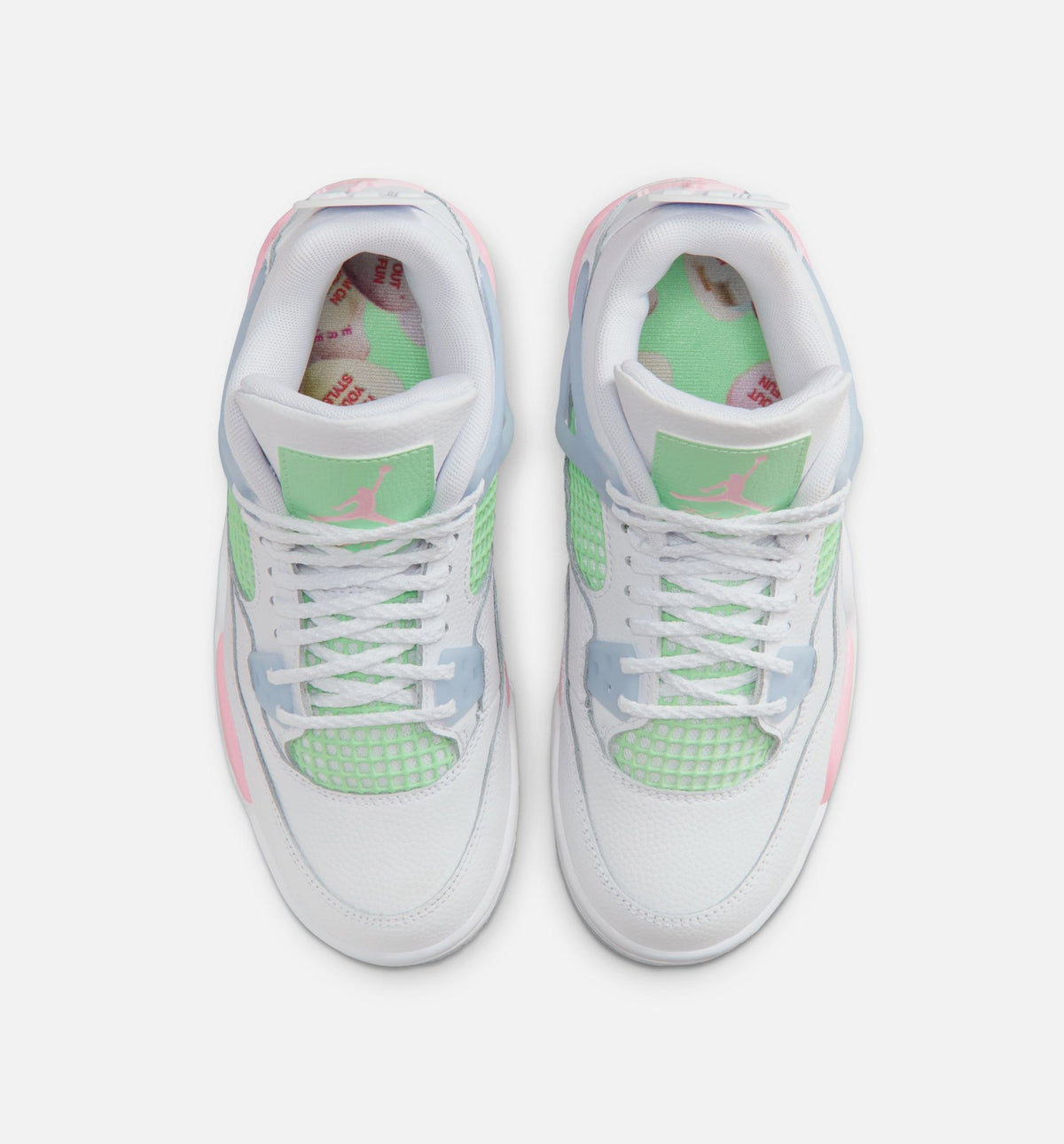 Air Jordan 4 Retro Medium Soft Pink Big Kids' Sneakers - White / Soft Pink / Blue