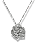 PIAGET ROSE PEDANT SILVER DIAMOND NECKALCE