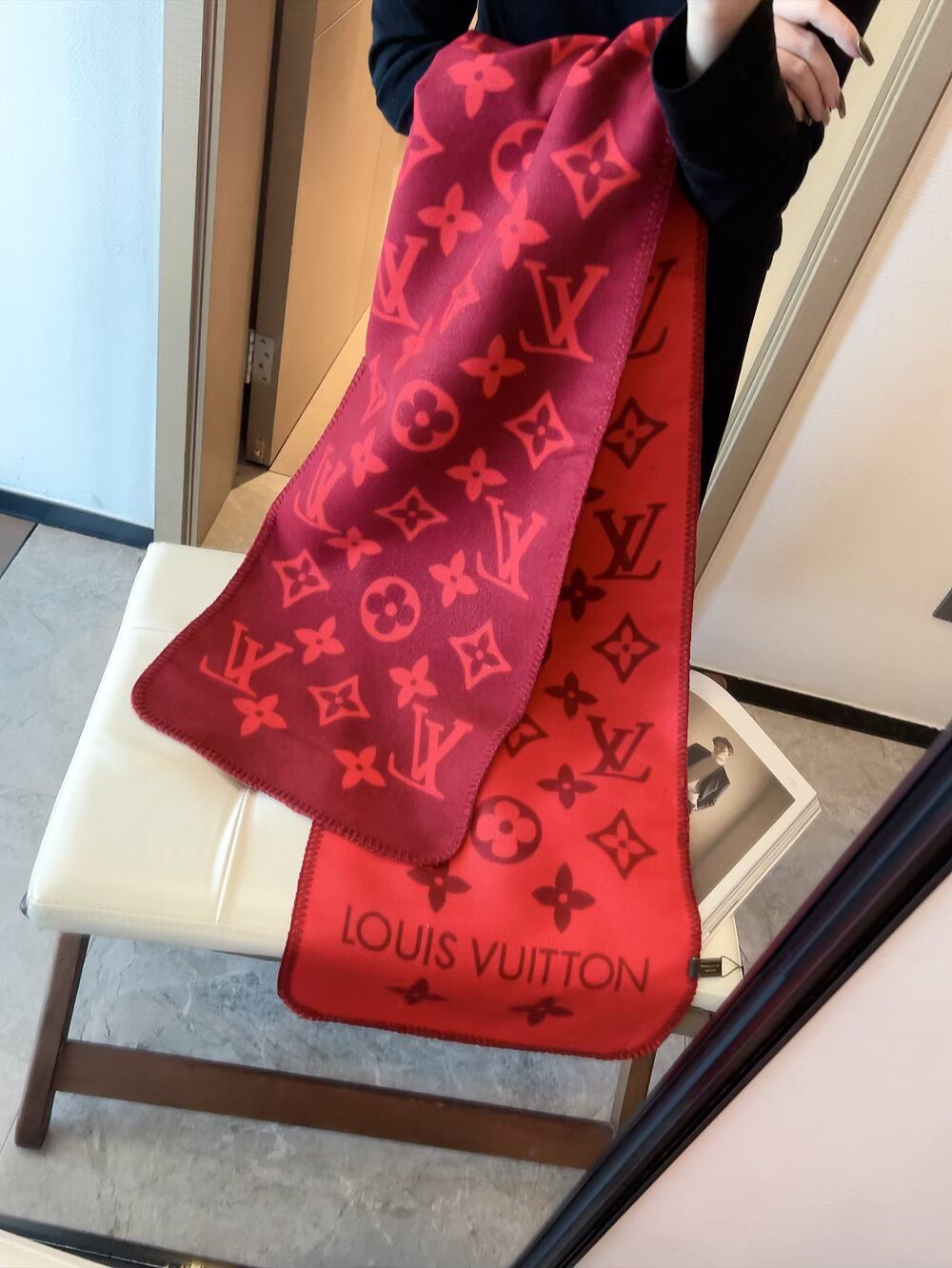 Louis Vuitton Monogram Trim Scarf
