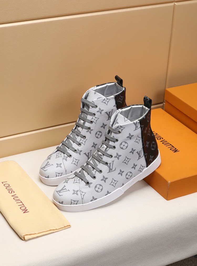 Louis Vuitton Monogram-Pattern High-Top Sneakers