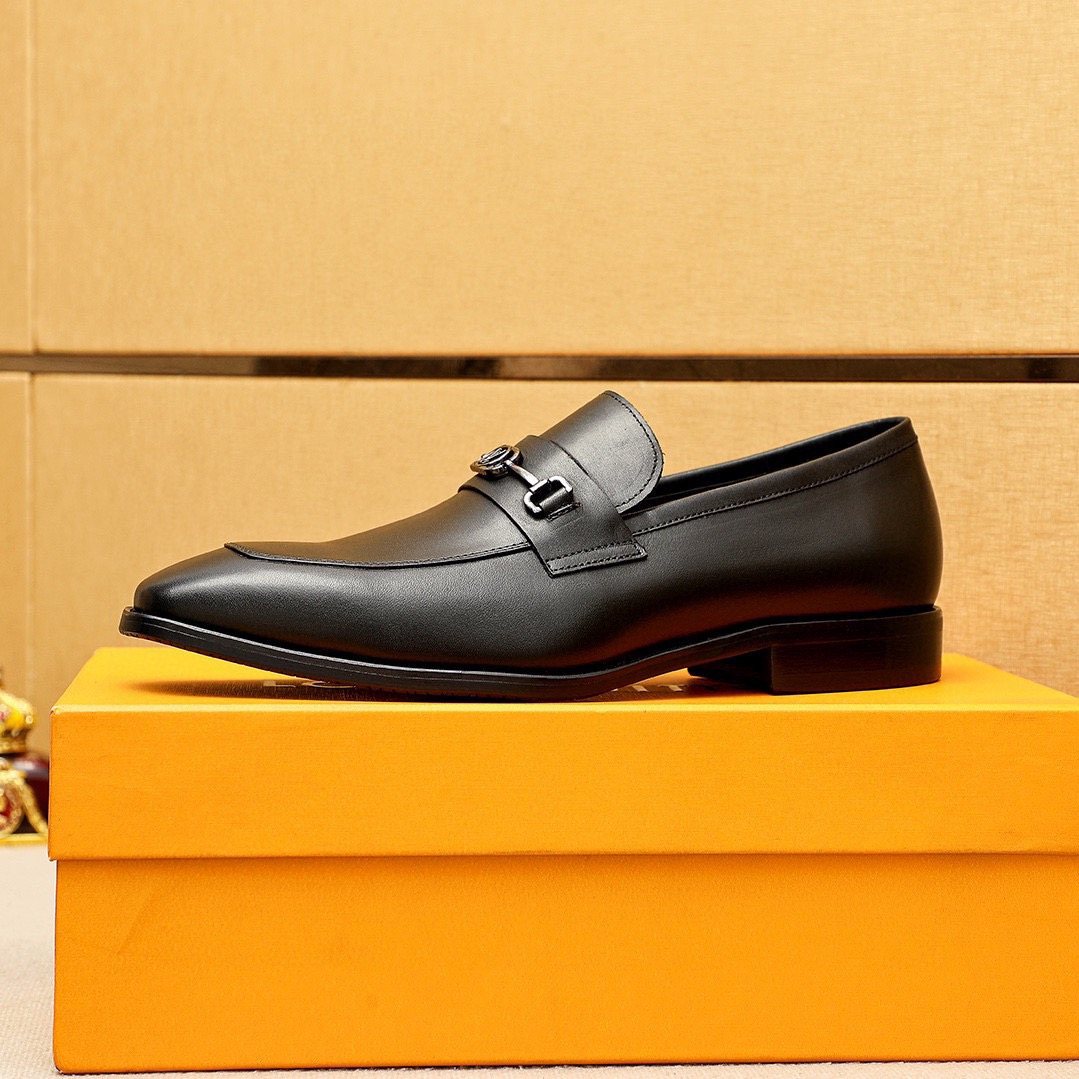 Louis Vuitton Metal-Bit Leather Loafers
