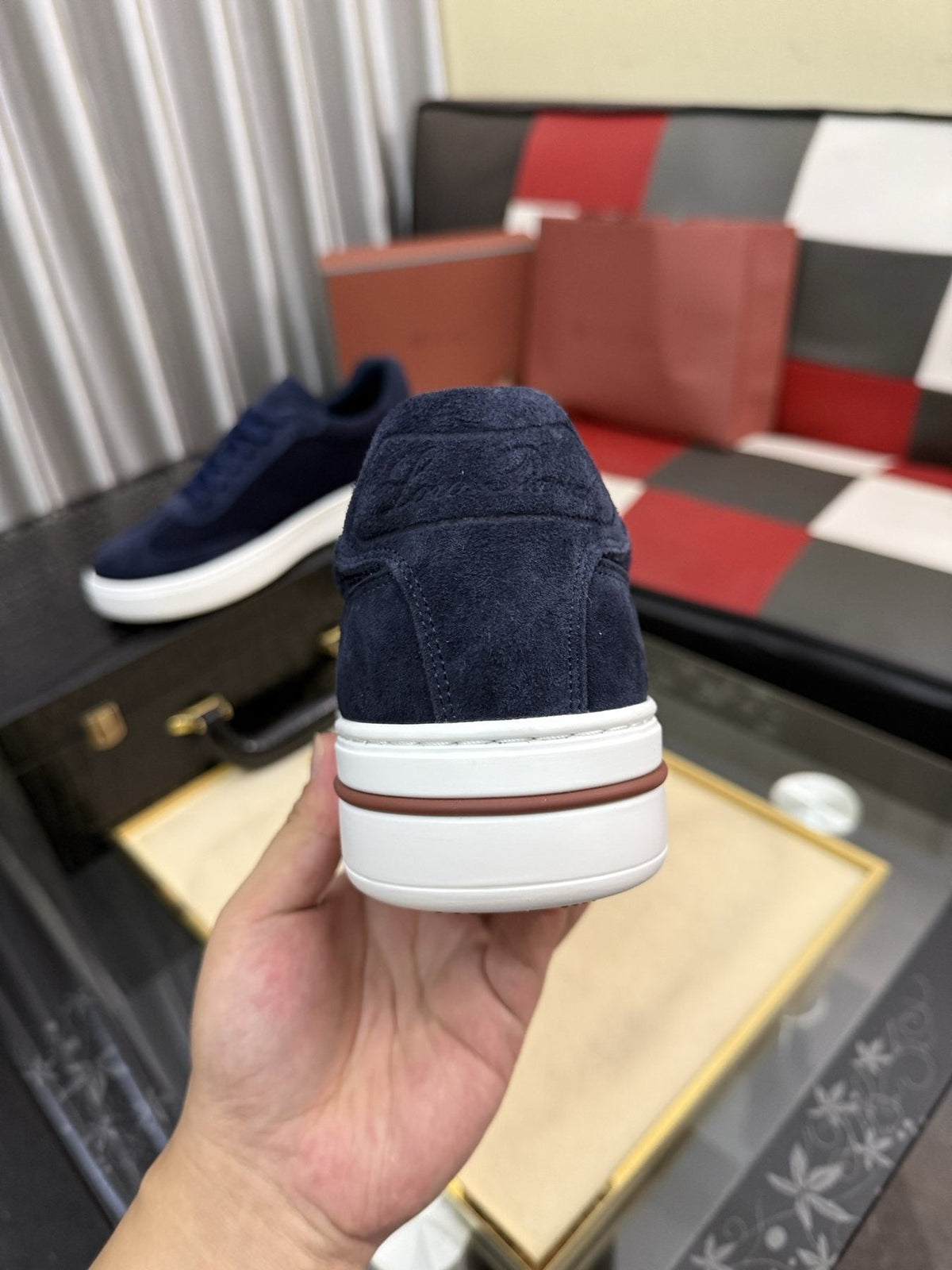 Textured Panel Low-Top Sneakers