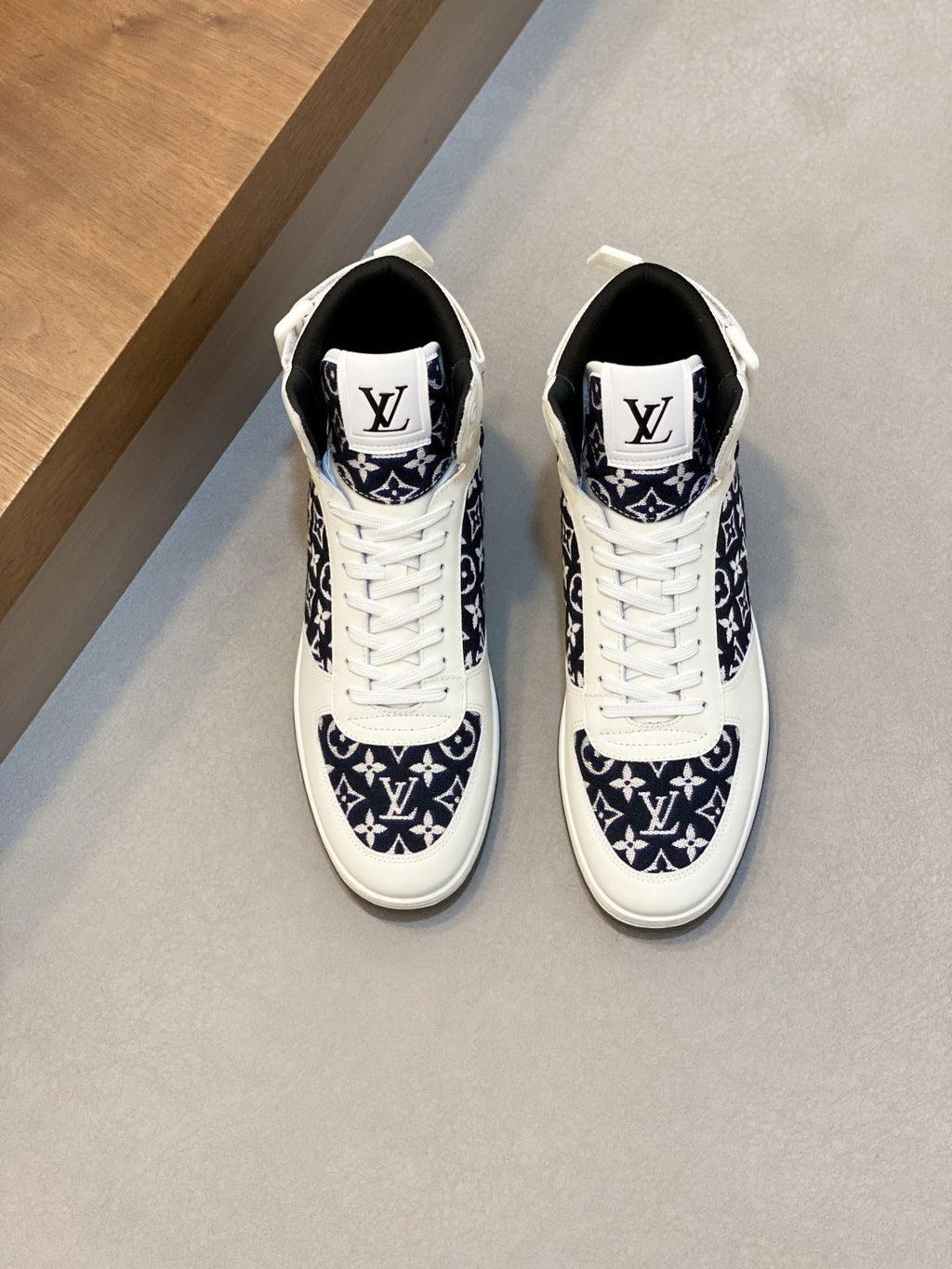 Louis Vuitton Rivoli Patterned High-Top Sneakers