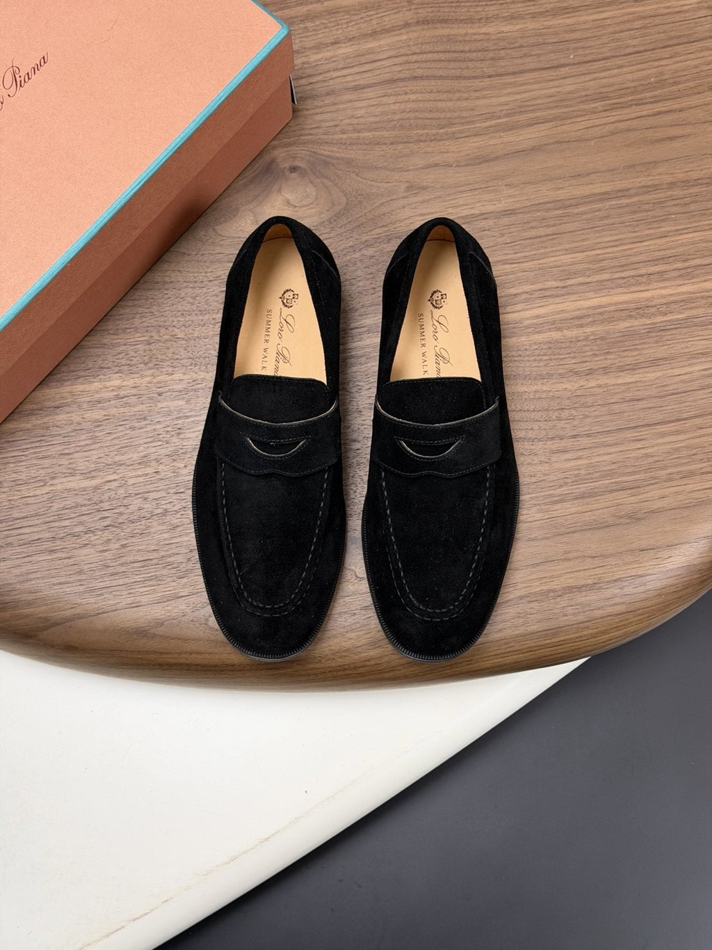Loro Piana Men's Textured Leather Penny Loafers