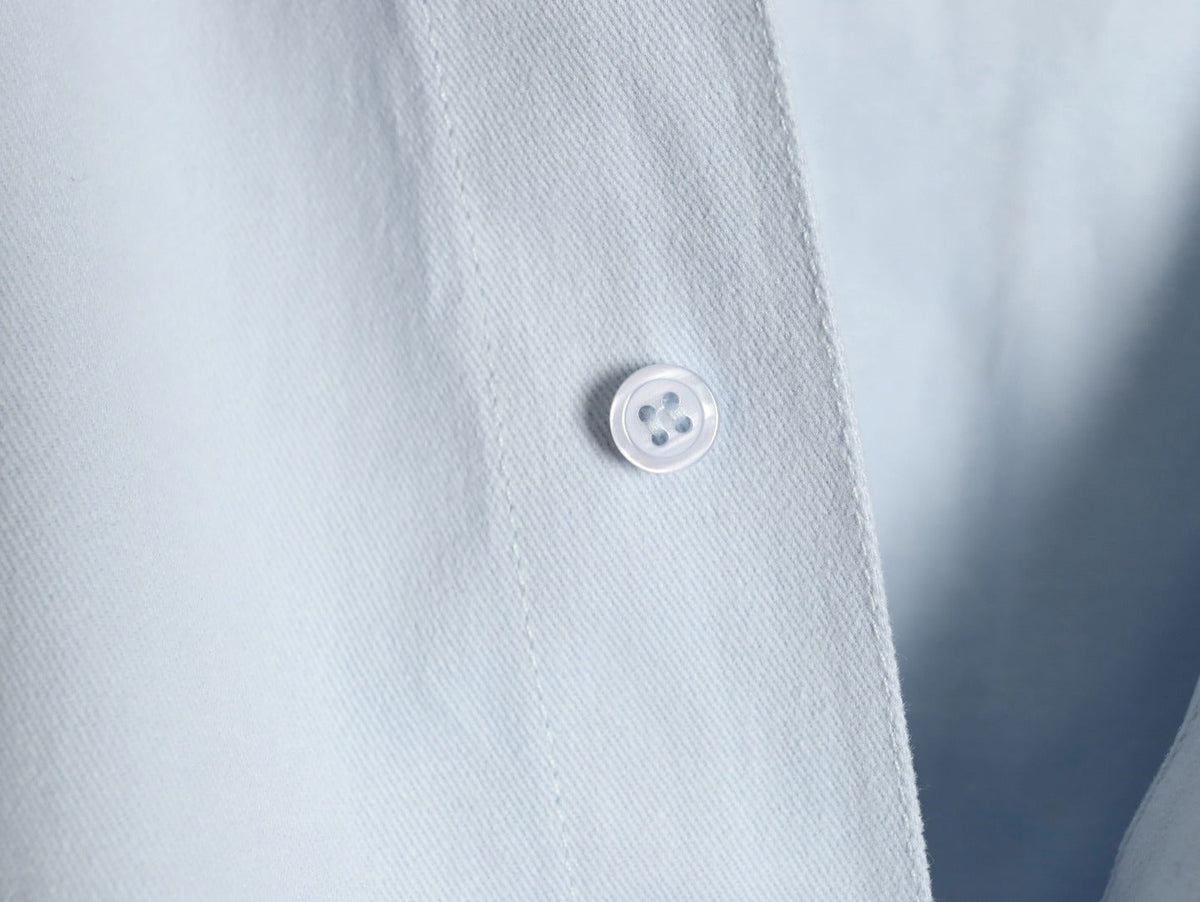 Loewe Detachable-Hood Cotton Shirt Jacket - Pale Blue